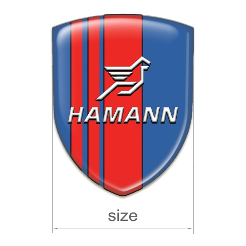 Hamann Self Adhesive Car logo Emblem Blue with Red Tapes pattern 