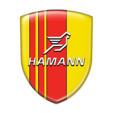 Hamann Car Interior Badge Yellow with Red Tapes Pattern 