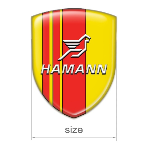 Hamann Car Interior Badge Yellow with Red Tapes Pattern 