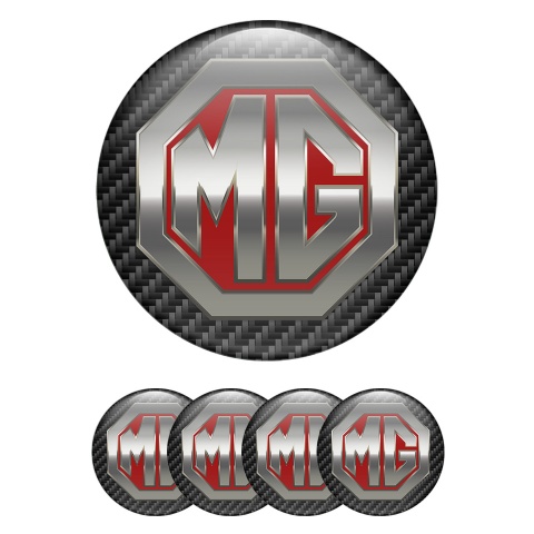 MG Stickers Silicone for Wheel Center Caps Carbon 3D Logo