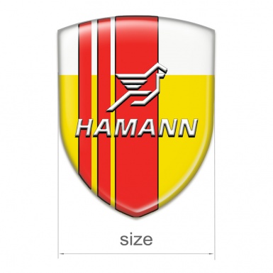 Hamann Auto Emblem Yellow White with Red Tapes Pattern 