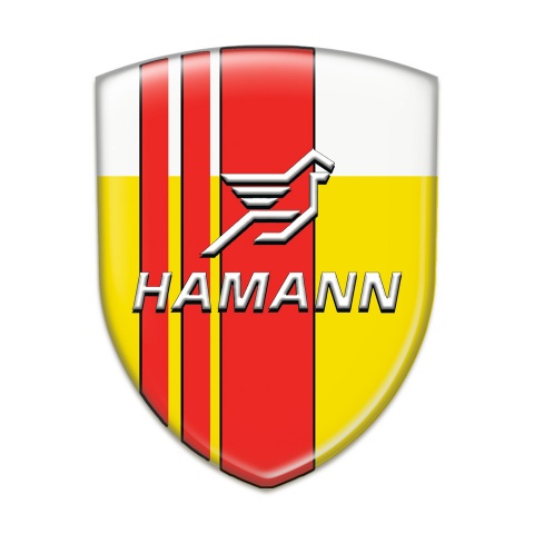 Hamann Auto Emblem Yellow White with Red Tapes Pattern 