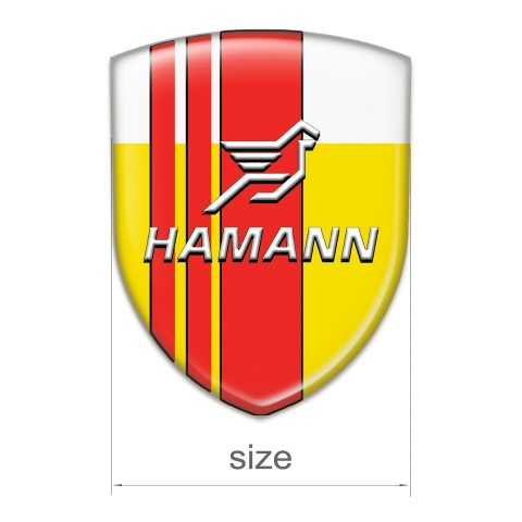 Hamann Auto Emblem Yellow White with Red Tapes Pattern 