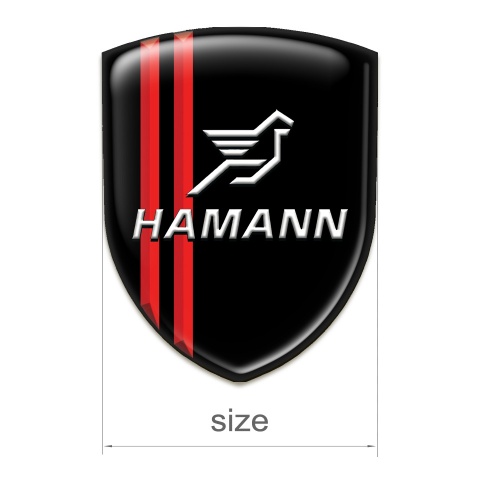 Hamann Self Adhesive Emblem Logo Black with red Lines Type 