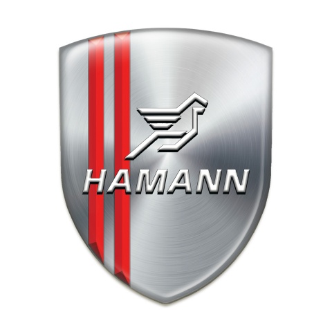 Hamann Domed Emblem Silver with Red Lines Type 