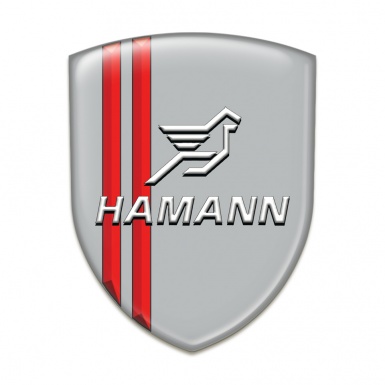 Hamann Silicone Emblem Grey with Red Lines Pattern 