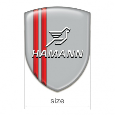 Hamann Silicone Emblem Grey with Red Lines Pattern 