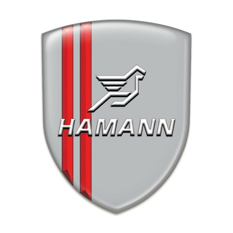 Hamann Silicone Emblem Grey with Red Lines Pattern 