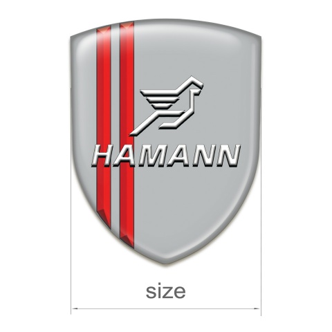 Hamann Silicone Emblem Grey with Red Lines Pattern 
