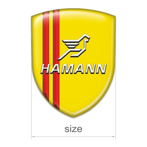 Hamann 3D Gel Emblem Yellow with Red Lines Type 