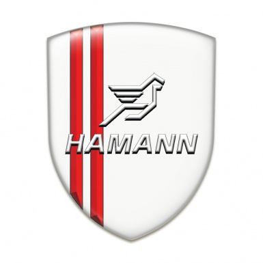 Hamann Emblem Exterior White with Red Lines Type 