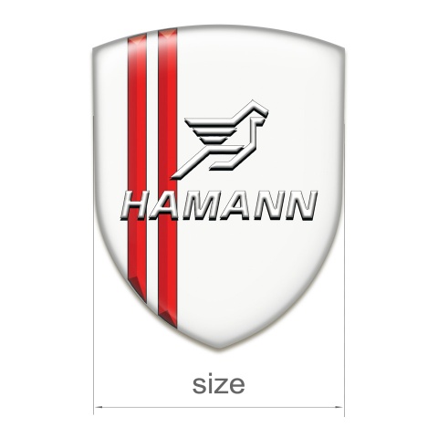 Hamann Emblem Exterior White with Red Lines Type 