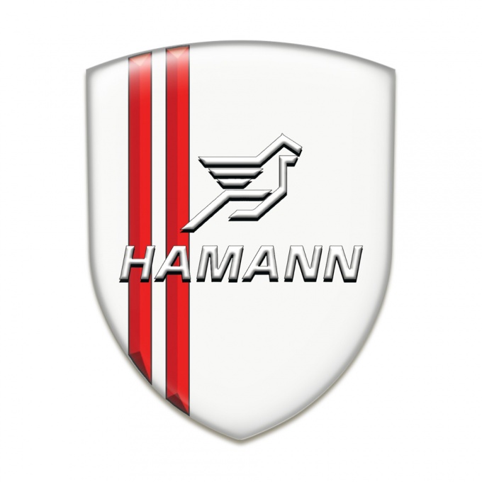 Hamann Emblem Exterior White with Red Lines Type 