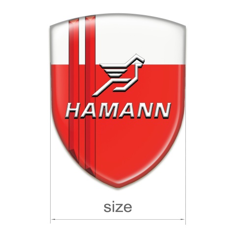 Hamann Tuning Badge Red White with Red Lines Pattern 