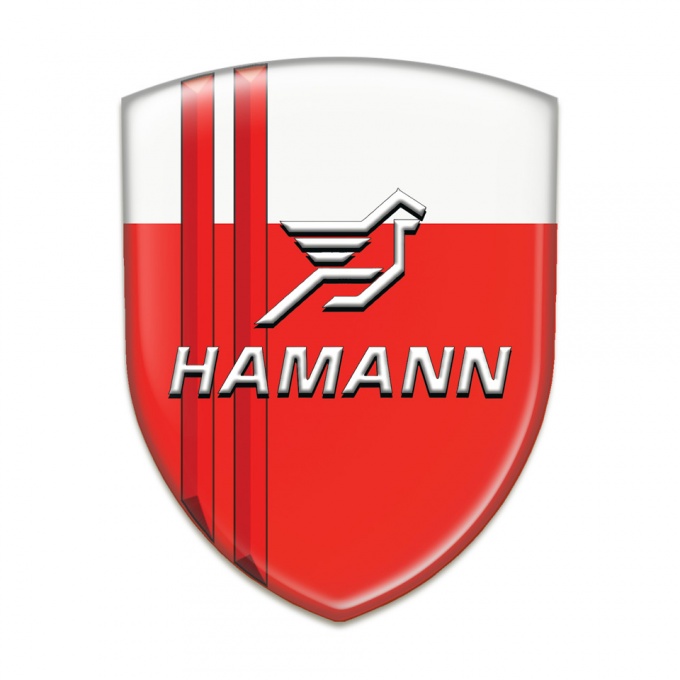 Hamann Tuning Badge Red White with Red Lines Pattern 