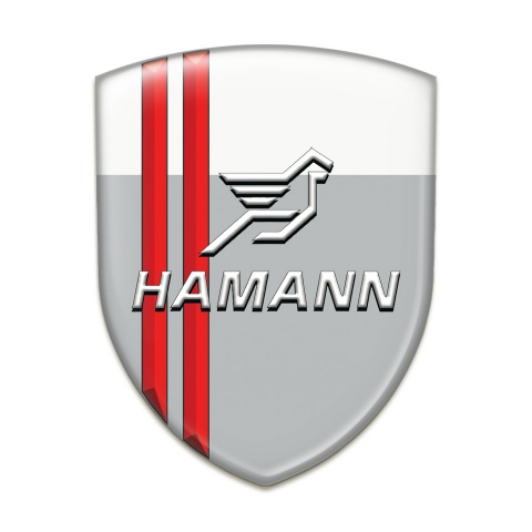 Hamann Self Adhesive Car logo Emblem Grey White with Red Lines Type 