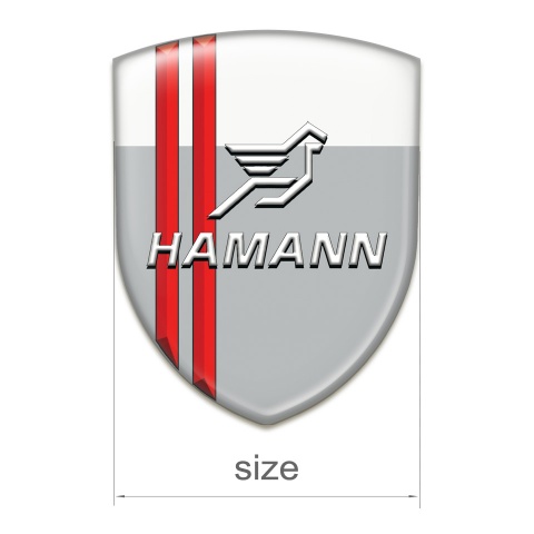 Hamann Self Adhesive Car logo Emblem Grey White with Red Lines Type 