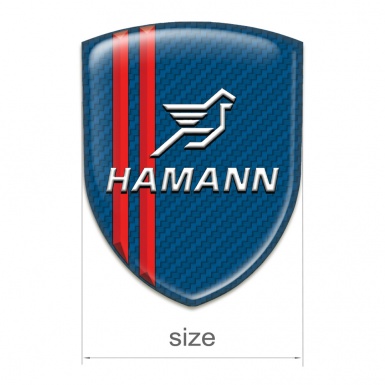Hamann Car Interior Badge Navy Blue Carbon with Red Lines type 