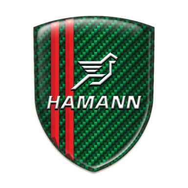 Hamann Auto Emblem Green Carbon with Red Lines Type 