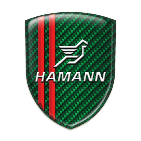 Hamann Auto Emblem Green Carbon with Red Lines Type 