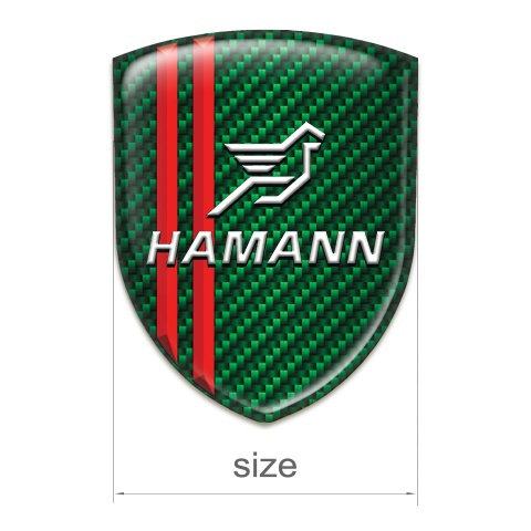 Hamann Auto Emblem Green Carbon with Red Lines Type 