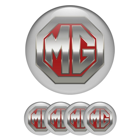 MG Stickers Silicone for Wheel Center Caps Grey Carbon 3D Logo