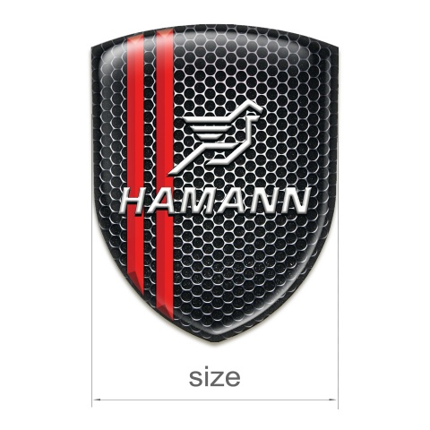 Hamann Tuning Emblem Perforated Steel with Red Lines Style 
