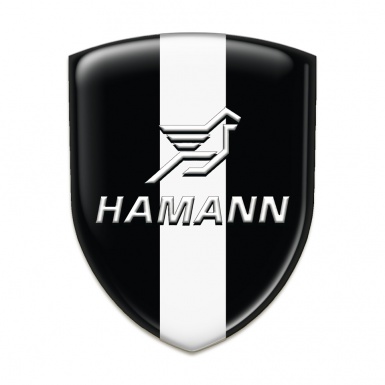 Hamann Self Adhesive Emblem Logo Black with White Cetral Tape 