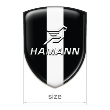Hamann Self Adhesive Emblem Logo Black with White Cetral Tape 
