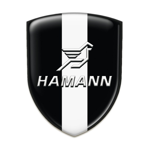 Hamann Self Adhesive Emblem Logo Black with White Cetral Tape 