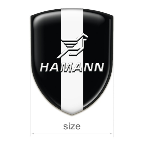 Hamann Self Adhesive Emblem Logo Black with White Cetral Tape 