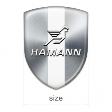 Hamann Domed Emblem Silver with White Central Tape 