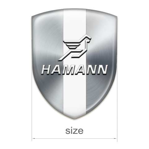 Hamann Domed Emblem Silver with White Central Tape 