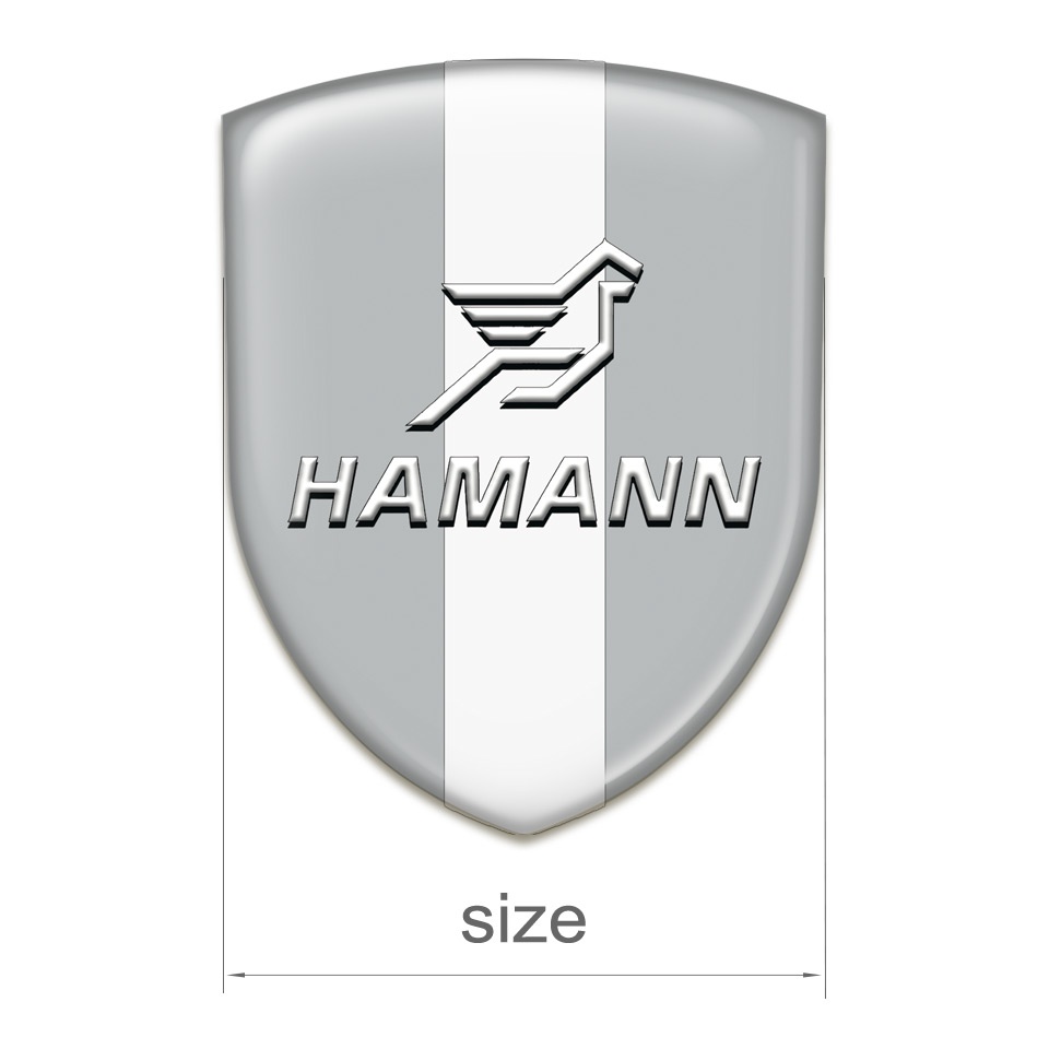 Hamann Resin Sticker Grey with White Central Tape | Domed Emblems ...