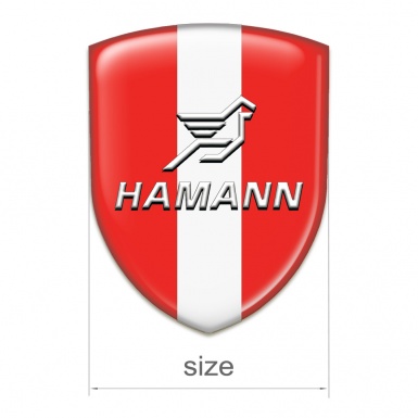 Hamann 3D Gel Emblem Red with White Central Tape 