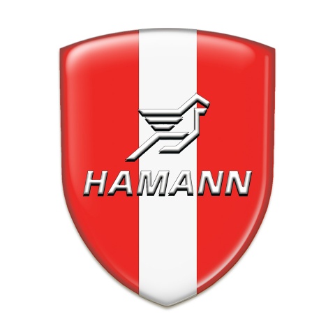 Hamann 3D Gel Emblem Red with White Central Tape 