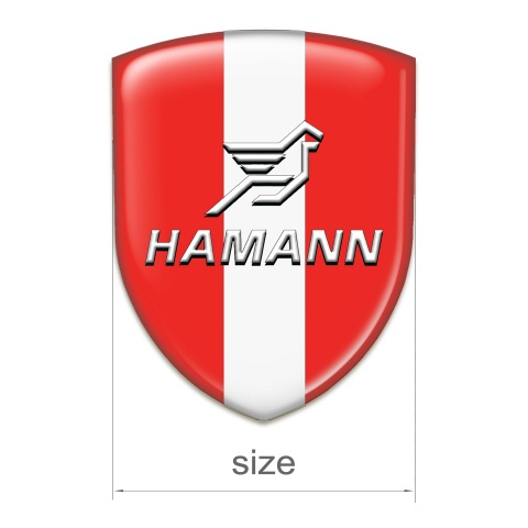 Hamann 3D Gel Emblem Red with White Central Tape 