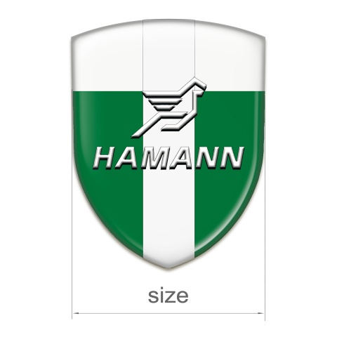 Hamann Tuning Badge Green White Base with White Central Tape 