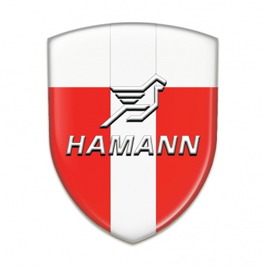 Hamann Car Accessories Badge Red White Base with White Central Tape 