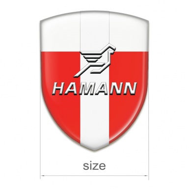 Hamann Car Accessories Badge Red White Base with White Central Tape 