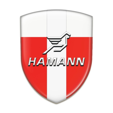 Hamann Car Accessories Badge Red White Base with White Central Tape 