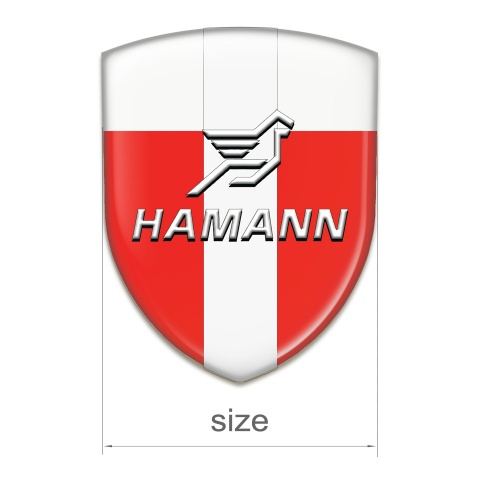 Hamann Car Accessories Badge Red White Base with White Central Tape 