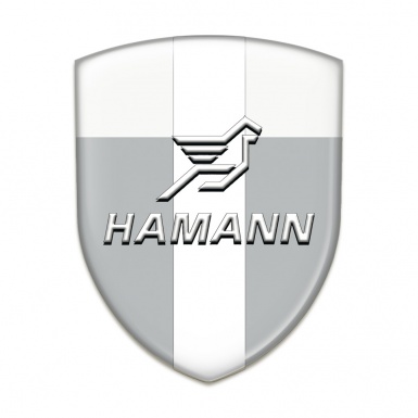 Hamann Car Interior Badge Grey White Print with Central White Tape 