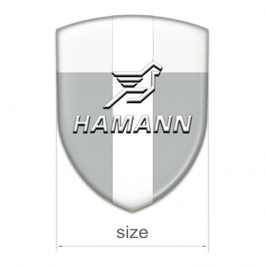 Hamann Car Interior Badge Grey White Print with Central White Tape 