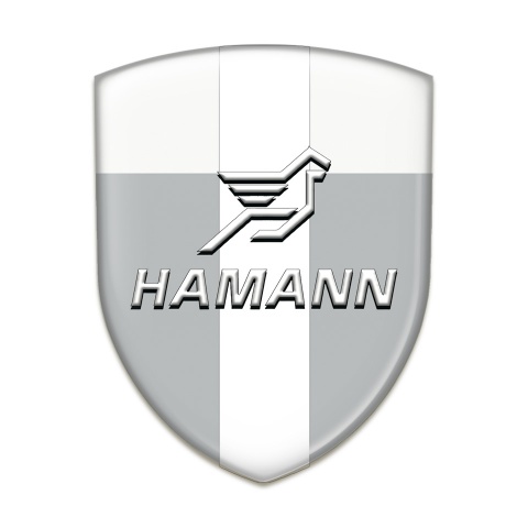 Hamann Car Interior Badge Grey White Print with Central White Tape 