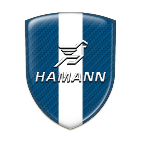 Hamann Silicone Car Decal Badge Navy Blue Carbon with White Central Tape 