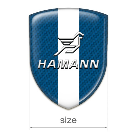 Hamann Silicone Car Decal Badge Navy Blue Carbon with White Central Tape 