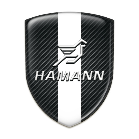 Hamann Auto Emblem Black Fibers with White Central tape 
