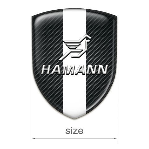 Hamann Auto Emblem Black Fibers with White Central tape 