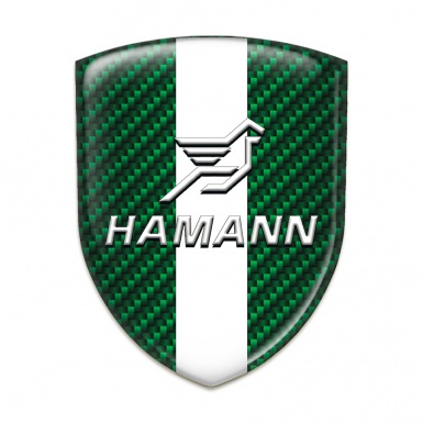 Hamann Emblem Badge Logo Green Carbon with White Central Tape 